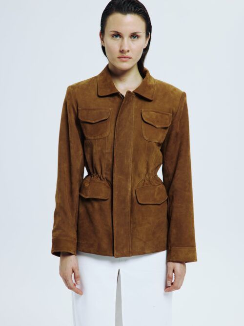 TRAVELLER SUEDE JACKET - CARAMEL BROWN