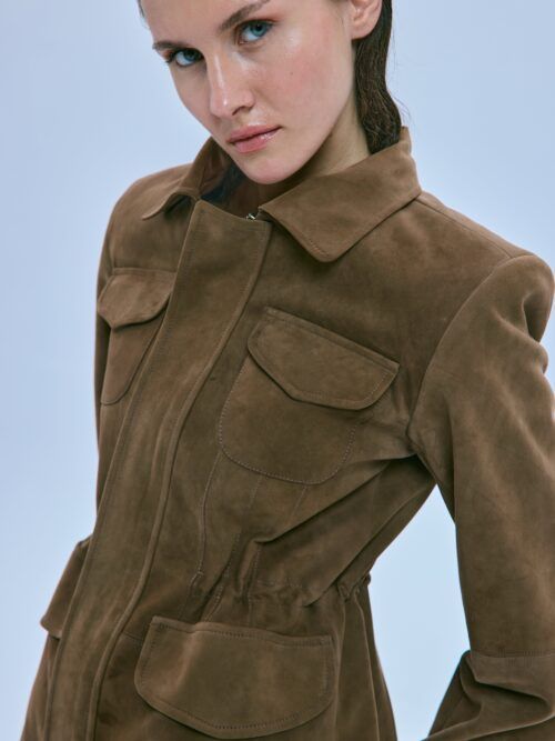 TRAVELLER SUEDE JACKET - CAMEL BROWN