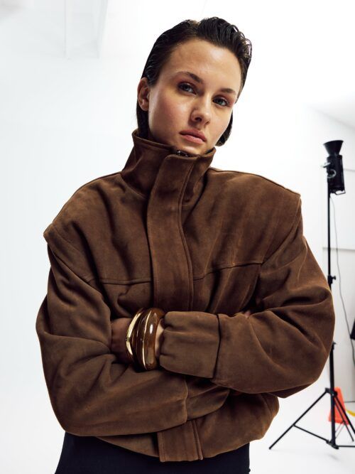 ROCHAS LEATHER JACKET - DOWNTOWN BROWN