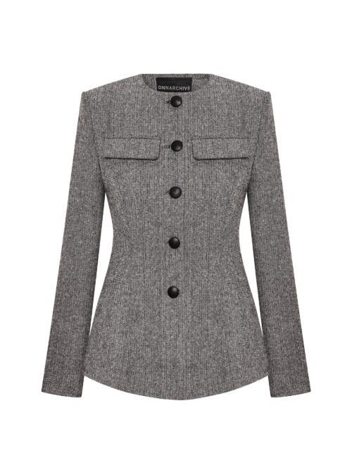 CHEVRON HERRINGBONE BLAZER